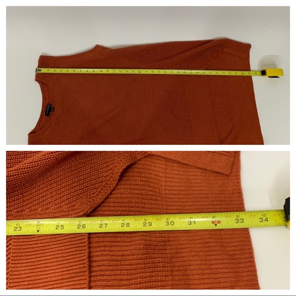 The Limited Solid Orange Wide Knit Sleeveless Crewneck Sweater Tunic Size Medium - Picture 12 of 12